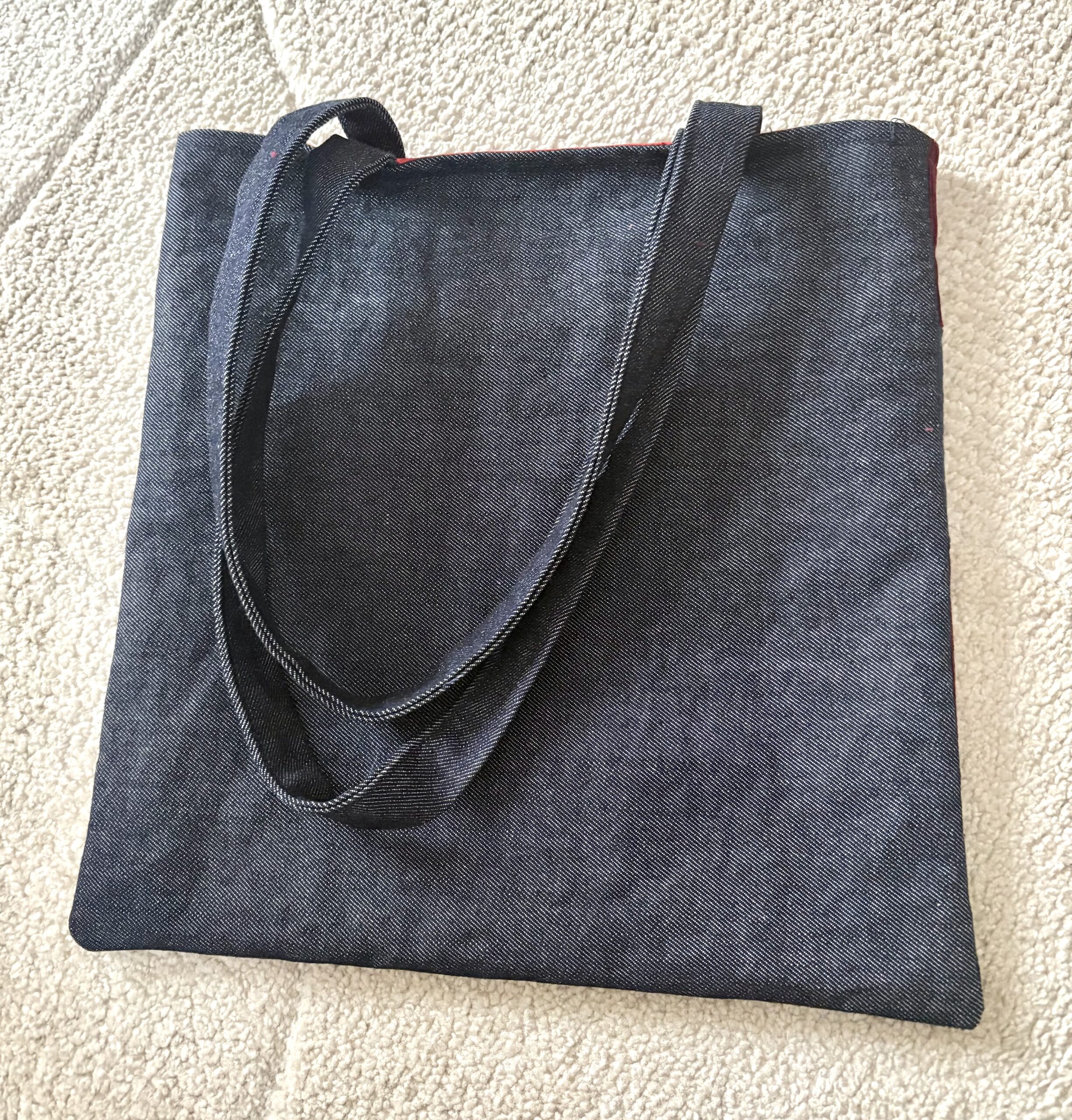 Punane ruuduline velvetist kott - Image 4